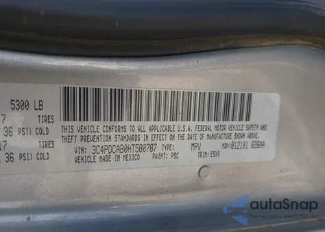 2017 Dodge Journey Se from USA, damaged, VIN 3C4PDCAB0HT580787